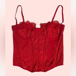 Urban Outfitters Red Lace Bustier Corset Top
